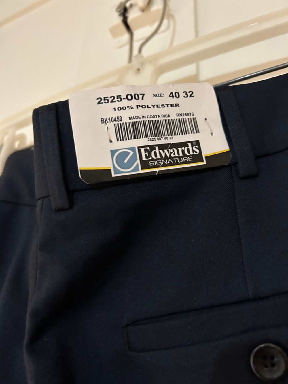 Men's Navy Polyester Pant